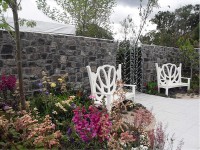 Bloom Festival in Dublin - decorative stone wall built by Old Craft General Building, Dublin, Ireland