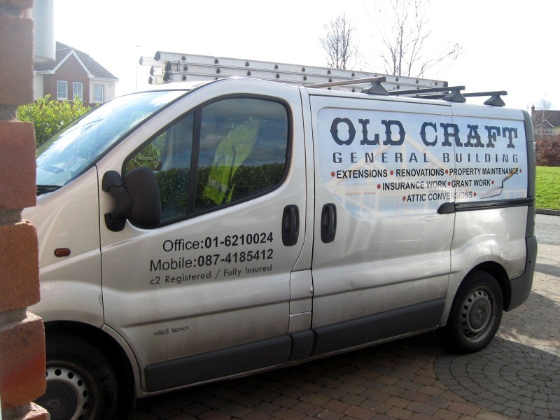 Old Craft General Building Van, Dublin. New builds, extensions, brickwork, arches, porches & attic conversions through Dublin, Kildare, Wicklow, Meath, Westmeath, Louth, Longford, Offaly, Laois, Carlow, Kilkenny and Wexford, Ireland